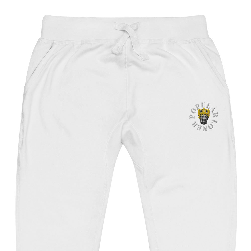 Popular Loner Skull Embroidered Unisex fleece sweatpants - Swag Spot Clothing Co